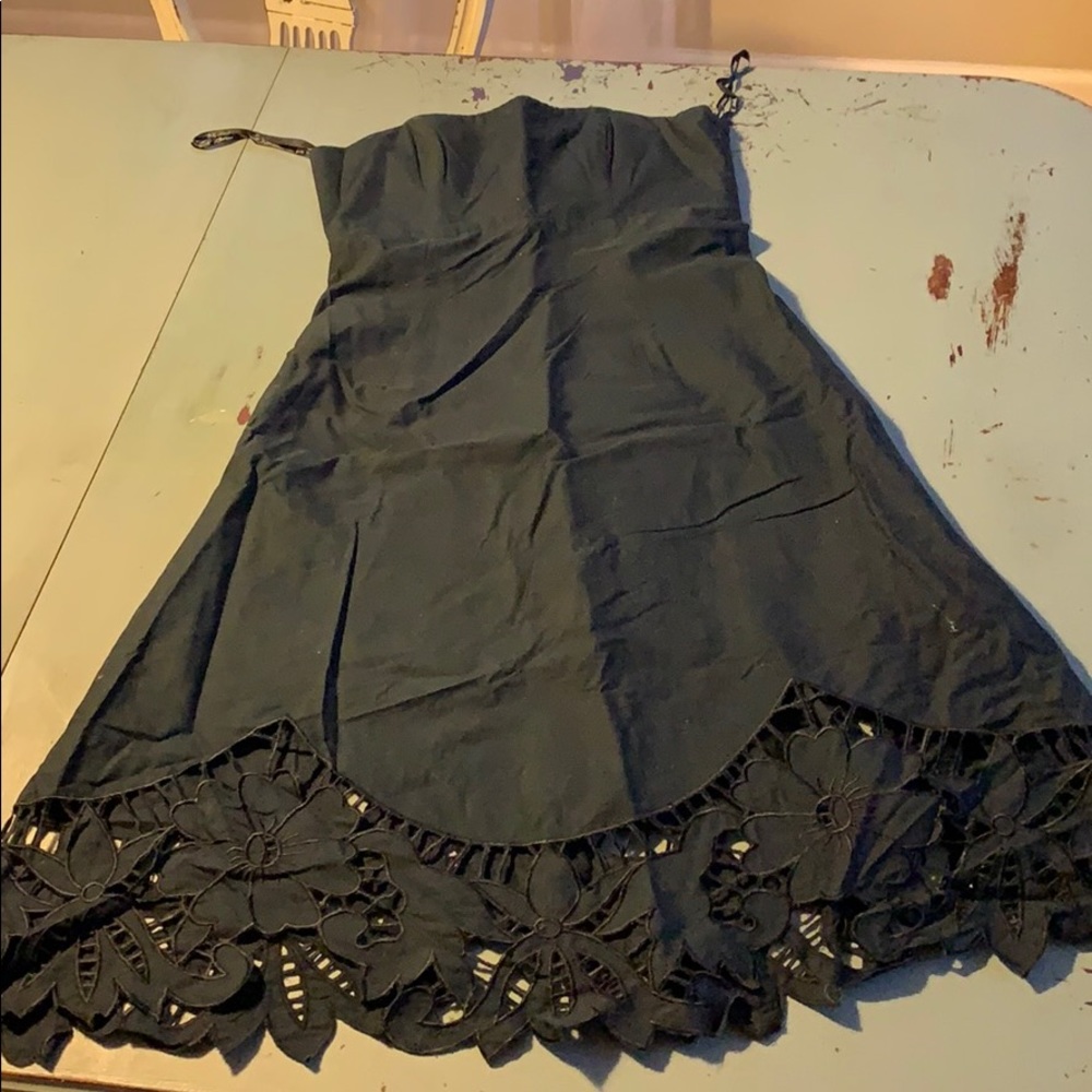 Betsy Johnson black strapless cocktail dress